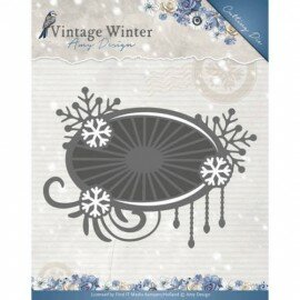 ADD10124 Die/snijmal - Amy Design - Vintage Winter - Snowflake Swirl Label/Sneeuwvlok