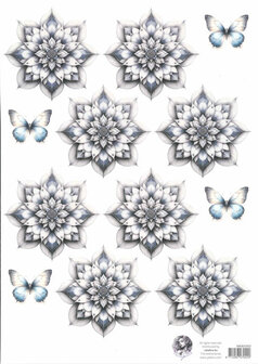 Fairybells blauw combi knipvellen 3 stuks voor pop-up en decoupage