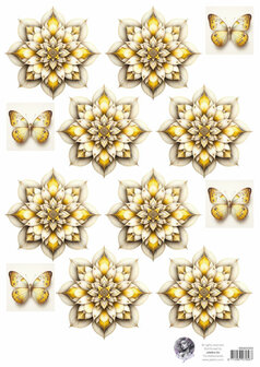 Fairybells geel combi knipvellen 3 stuks voor pop-up en decoupage