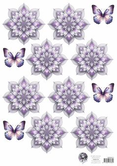Fairybells lila combi knipvellen 3 stuks voor pop-up en decoupage