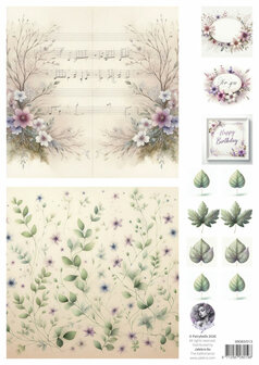 Fairybells lila combi knipvellen 3 stuks voor pop-up en decoupage