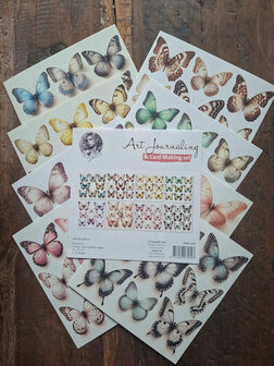 090 Fairybells Art Journaling &amp; Card Making Backgrounds Set Kleurrijke vlinders