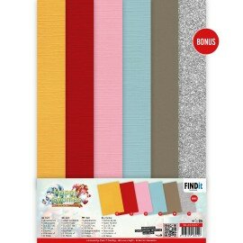 BB-A4-10037 Linnen Cardstock Pack - Berries Beauties - Happy Gnomes - A4