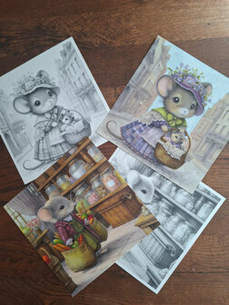 005 Fairybells Coloring Pages kleurplaten Set 5 (20x20 cm) met ingekleurd voorblad