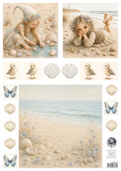Fairybells beige combi knipvellen 3 stuks voor pop-up en decoupage