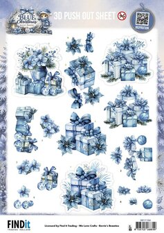 3D Uitdrukvel - Berries Beauties - Blue Christmas - Christmas Presents