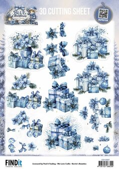 3D Knipvel - Berries Beauties - Blue Christmas - Christmas Presents