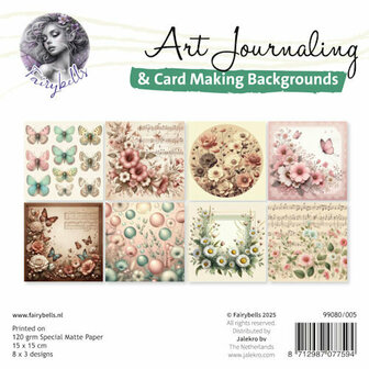 Fairybells Art Journaling &amp; Card Making Backgrounds Set Ballerina Meisjes