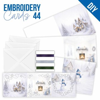 Stitch and Do kaarten 44 - blauwe kerstgevoelens