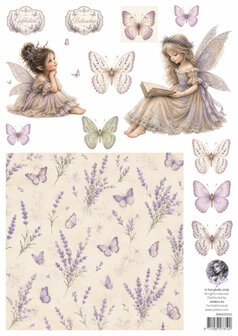 Fairybells combi knipvel voor pop-up en decoupage - lavendel combi