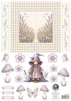 Fairybells combi knipvel voor pop-up en decoupage - lavendel bloem
