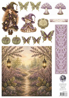 Fairybells combi knipvel voor pop-up en decoupage - heide combi
