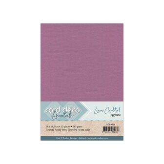 38 Card Deco Linnen A5 10 vel Aubergine 240grm