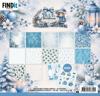 Paperpack - Berries Beauties - Blue Christmas 20 x 20 cm