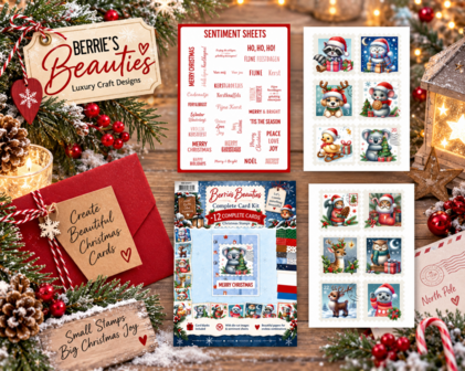 Berrie's Beauties - Complete Card Kit - Christmas Stamps Animals