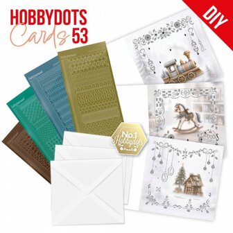 Hobbydots Cards met creatieve kerstmotieven om zelf feestelijke kaarten te maken.