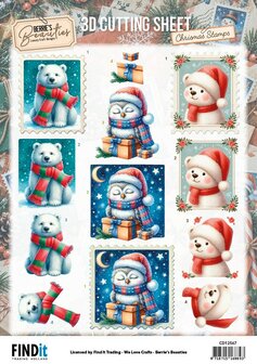 3D Cutting Sheet - Berrie's Beauties - Christmas Stamps - Winter Friends