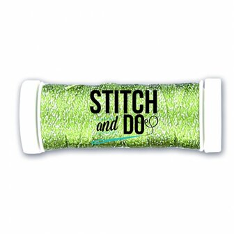 Stitch and Do Sparkles-borduurgaren in de kleur limegroen, klosje van 120 meter