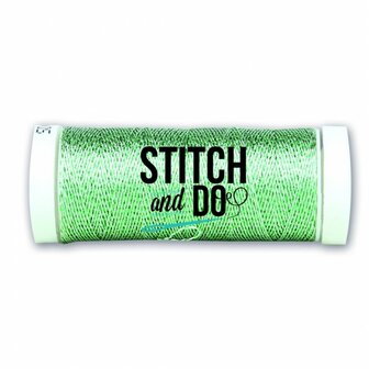 Stitch and Do Sparkles-borduurgaren in de kleur zilver-groen, klosje van 120 meter