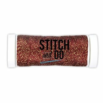 Stitch and Do Sparkles-borduurgaren in de kleur kerstrood, klosje van 120 meter
