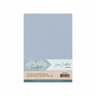 A5 oudblauw linnenkarton van Card Deco Essentials, 240 g/m&sup2;, pakje met 10 vellen
