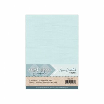 A5 babyblauw linnenkarton van Card Deco Essentials, 240 g/m&sup2;, pakje met 10 vellen