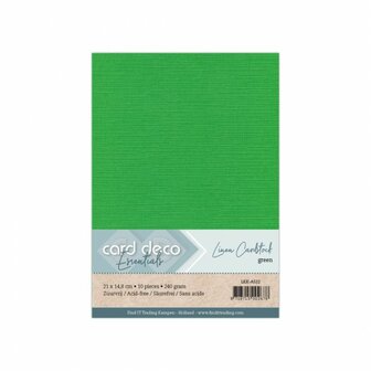 A5 groen linnenkarton van Card Deco Essentials, 240 g/m&sup2;, pakje met 10 vellen
