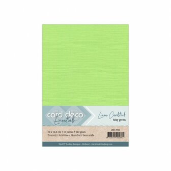 A5 meigroen linnenkarton van Card Deco Essentials, 240 g/m&sup2;, pakje met 10 vellen