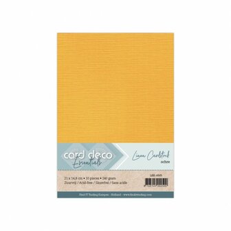 A5 oker linnenkarton van Card Deco Essentials, 240 g/m&sup2;, pakje met 10 vellen