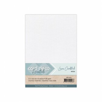 A5 wit linnenkarton van Card Deco Essentials, 240 g/m&sup2;, pakje met 10 vellen