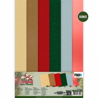 Berries Beauties linnenkartonpakket Furry Christmas Friends in A4-formaat
