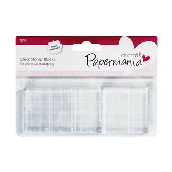 PMA9031000 Papermania Clear Stamp Block 1,75x3" en 1,75x1,75" (2 pack 6,7x4,5cm en 4,5x4,5cm)