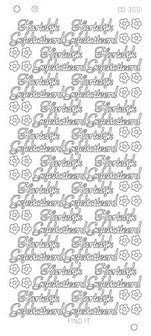 Stickervel 3001 CD Hartelijk Gefeliciteerd Platinum