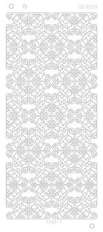 Stickervel 3069 CD Flower Corners Platinum