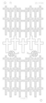 Stickervel 3086 CD Crosses Platinum