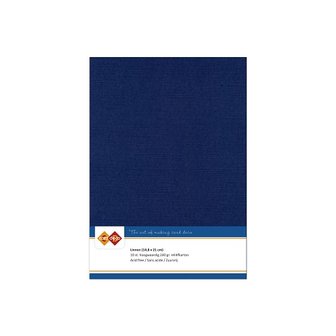 30 Card Deco Linnen A5 10 vel Donkerblauw 240grm