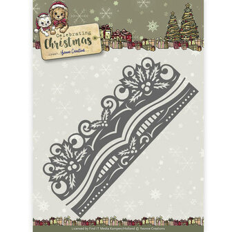 YCD10112 Die - Yvonne Creations - Celebrating Christmas- Holly Border Yvonne Creations