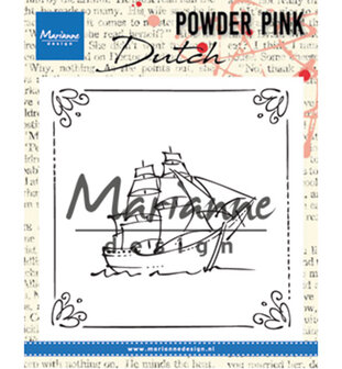 PP2806 - Marianne Design - Clear Stamp - Powder Pink &ndash; Sailboat - 82x82mm
