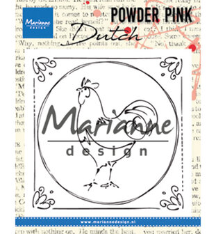 PP2805 - Marianne Design - Clear Stamp - Powder Pink &ndash; Dutch Rooster - 82x82mm