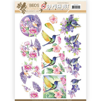 SB10318 3D Pushout - Jeanine&#039;s Art - Birds and Flowers - Tropical birds