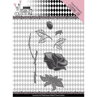 YCD10163 Dies - Yvonne Creations- Pretty Pierrot 2 &ndash; Rose &ndash; 12,7x12,7cm