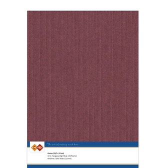 14 Card Deco Linnen A4 10 vel Bordeaux 240grm