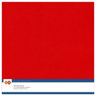 13  Card Deco Linnenkarton - 30,5 x 30,5  Rood  10 vel