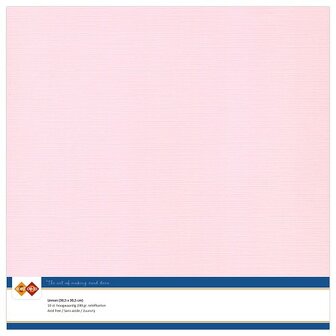 15  Card Deco Linnenkarton - 30,5 x 30,5  Lichtroze  10 vel