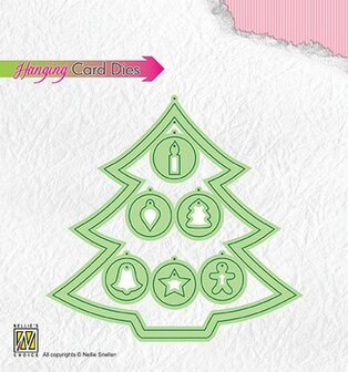 Nellies Choice Special Card Die - kerstboom ingehangen versiering HCD001 108x103mm \