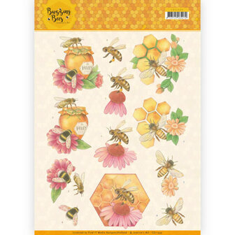 CD11339 3D knipvel - Jeanines Art - Buzzing Bees - Honey Bees
