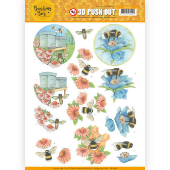 SB10366 3D Pushout - Jeanines Art - Buzzing Bees - Working Bees