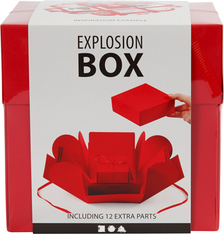 Explosion Box 12x12 cm Rood