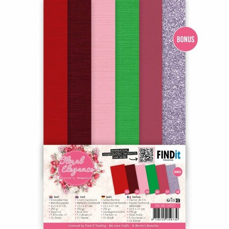 BB-4K-10027 Linnen Cardstock Pack - Berries Beauties - Floral Elegance - 4K