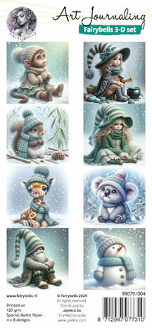 004 Fairybells 3-D setje Winter Blauw